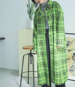 タグ付新品 ステンカラーコート ロングコート チェック 江口のりこ ドラマ 衣装