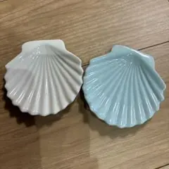 貝殻型陶器トレイ2色セット