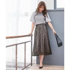 anysis 【洗える】アラベスクダイヤエンブロイダリー スカート