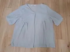 MISCH MASCH ライトブルー Vネックチュニック 半袖