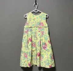 【オシュコシュ ワンピース】キッズ130cm イエロー花柄