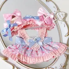 ぬい 服 15cm 16cm 20cm ドレス リボン セット　ピンク