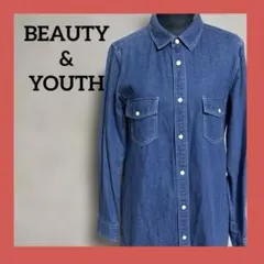 BEAUTY&YOUTH デニムシャツワンピース M 日本製 美品