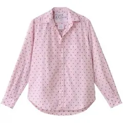【新品】EILEEN イタリアンコットン ハート×ピンクストライプシャツ XS