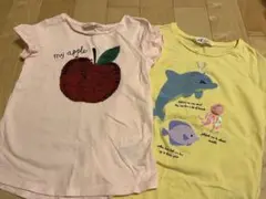 H&M 両面スパンコールTシャツ 2枚セット　122-128