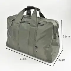 【美品】MOUSTACHE ムスタッシュ ボストンバッグ カーキ　軽量