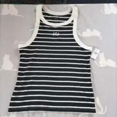 GAP 黒と白のストライプ タンクトップ Lサイズ