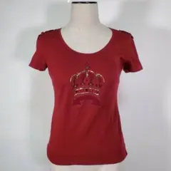 EPOCA エポカ レディース 半袖Tシャツ 赤 刺繍 ストレッチ サイズ40