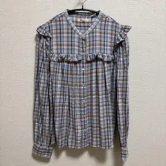 Levi's リーバイス ロングスリーブブラウス ブラウンチェック Mサイズ
