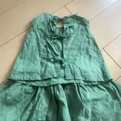 リネン　セットアップ　スカート　110 グリーン　bonton