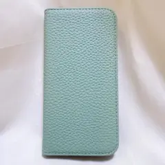 iPhone14 ケース iPhone13 両機種対応 手帳型 ミントグリーン