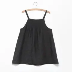 美品　☆サマンサモスモス☆　リネンシャーリングキャミブラウス ブラック
