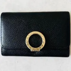 BVLGARI　5連キーケース　ブラック×ゴールド　ブルガリ　イタリア製