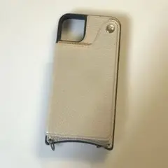 ベージュ 合成皮革 iPhone11ケース ミラー付き