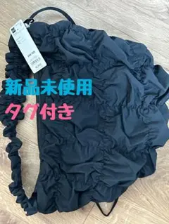ジーユー ギャザーショルダーバッグ ブラック