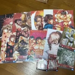 刃牙　クリアポスター10枚　クリアファイル&ステッカー2枚　アクリルスタンド2枚