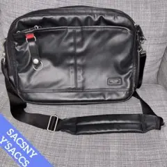 美品　サクスニーイザック　黒　ショルダーバッグ　メッセンジャーバッグ　ビジネス