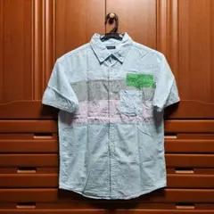 【人気メーカー】URBAN RESEARCH 半袖シャツ 38 パッチワーク