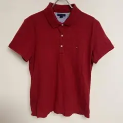 TOMMY HILFIGER トミーヒルフィガー 赤 半袖ポロシャツ L
