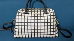 kate spade チェック柄ボストンバッグ