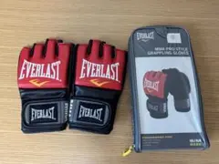 EVERLAST オープンフィンガーグローブ 総合格闘技【サイズS/M】　レッド