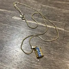 ヴィンテージ　ゴールドカラーモザイクデザインネックレス　レトロ