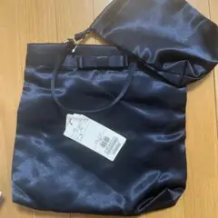 【新品】Reflect ネイビー リボン付きトートバッグ　巾着袋付き