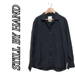 STILL BY HAND 長袖シャツ オープンカラーシャツ ネイビー 48