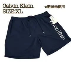 【新品】Calvin Klein カルバンクライン 水着 ネイビーXL ロゴ