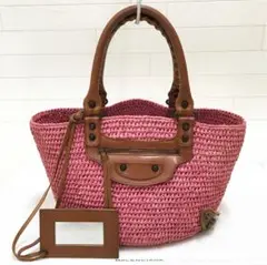 ☆良品・保存袋付☆バレンシアガ BALENCIAGA パニエ ラフィアスモール