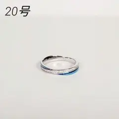 リング　20号　ブルー　ステンレス　指輪