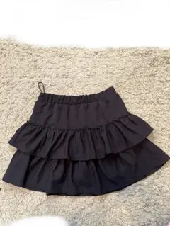 ダブルフォーカス　フリルミニスカート　黒　Lサイズ