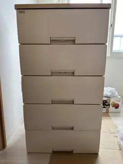 ホワイト 5段チェスト