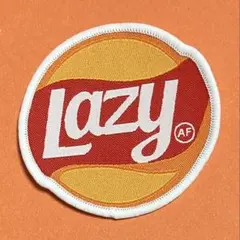 A1956 Lazy 怠け者　クロスプリント　ワッペン　縫い付用