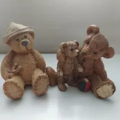 テディベア置物、2個セット