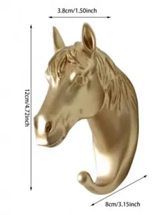 ゴールド馬の頭ウォールフック 新品