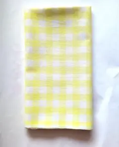 イエローとホワイトのチェック生地