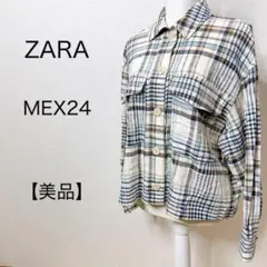 【美品】ZARA ザラ シャツジャケット アウター タータンチェック ポケット