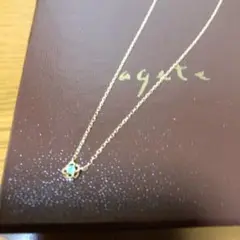 agete アガット 14kエメラルドネックレス