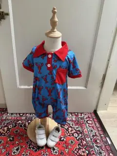 ロブスター柄ロンパース 90