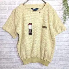 新品✨【アーノルド・パーマー】ニット風半袖　綿７０％　イエロー