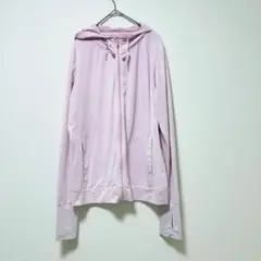 しまむら　薄ピンク フード付きuvパーカー　Мサイズ
