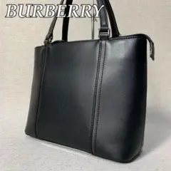47B20|バーバリー ノバチェック ミニトート 本革 ダークブラウン