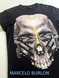【MARCELO BURLON】マルセロブロン スカルプリント半袖ロングTシャツ