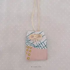 after rain pink お守り袋 handmade ミナペルホネン