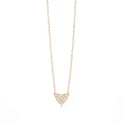 AHKAH ♡ハートパヴェ♡ネックレスピンクゴールド