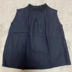 ♡美品♡ CLOUD of BIRDS ノースリーブ　日本製　ギャザー　ネイビー