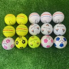 26-　サッカー柄、3本線柄ロストゴルフボール 15個セット