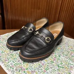 BARCLAY ブラックローファー ゴールドチェーン21.5
