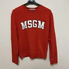 MSGM レッド トレーナー ロゴ入り　サイズS